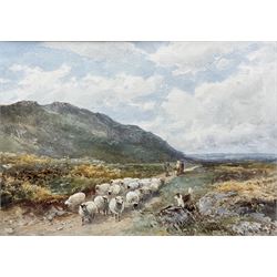 David Bates (British 1840-1921): Sheep being Driven on a Moorland Track, watercolour signed 25cm x 35cm
Notes: Bates was a painter of porcelain for Royal Worcester between 1855 to 1880