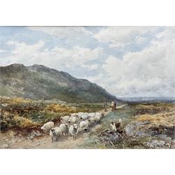 David Bates (British 1840-1921): Sheep being Driven on a Moorland Track, watercolour signed 25cm x 35cm
Notes: Bates was a painter of porcelain for Royal Worcester between 1855 to 1880