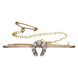 Victorian gold and silver diamond horseshoe brooch