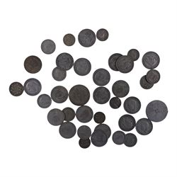 Approximately 16 grams of Great British pre-1920 and approximately 160 grams of pre-1947 silver coins, together with further pre-decimal coins, a Guernsey 1868 eight doubles, and an Ireland George III 1769 half penny