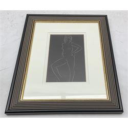 Eric Gill ARA (British 1882-1940): Full Length Female Standing - Study from 25 Nudes, woodcut print signed with monogram in the plate dated 1938, 21cm x 14cm