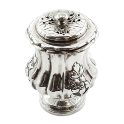Silver inkwell by Deakin & Francis Ltd, Birmingham 1922, two other circular inkwells, silver pepper grinder, silver pounce pot and three silver lidded glass jars, all hallmarked