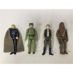 Star Wars - fourteen early loose 3 3/4” action figures to include 1977 Chewbacca, 1977 Stormtrooper, Luke Skywalker Jedi Knight outfit, Han Solo Bespin Outfit etc 