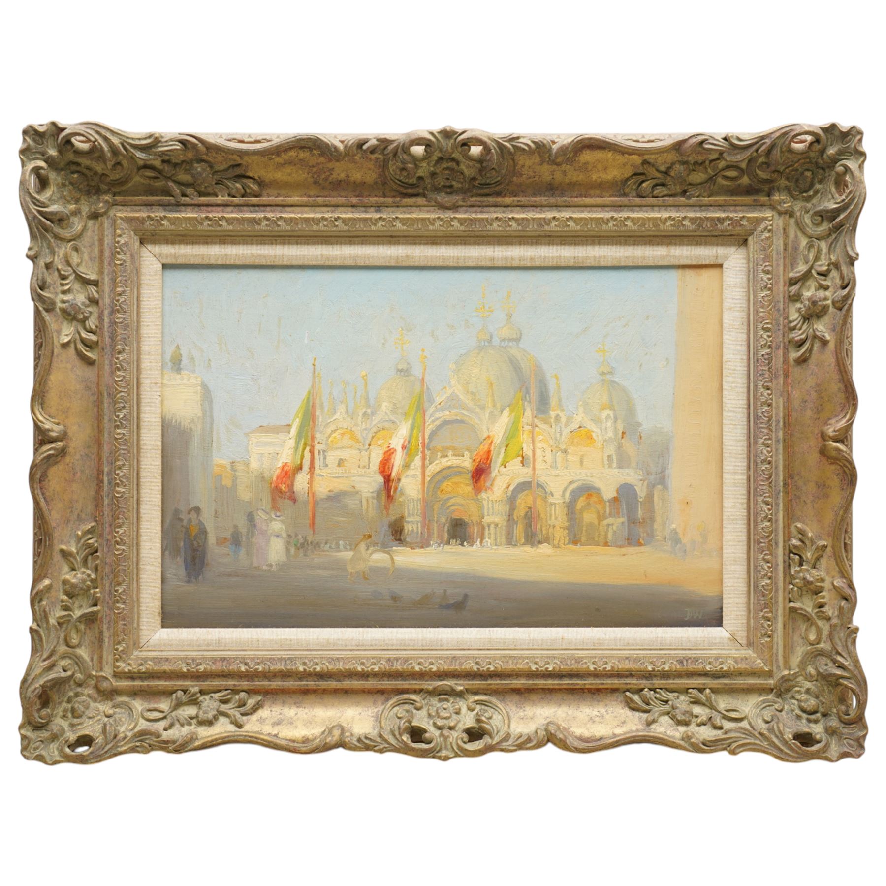Donald Wood (British 1889-1953): 'Piazza San Marco - Venice' and 'Casamicciola Bay' (Ischia), two oils on board signed, titled verso max 31cm x 39cm (2)