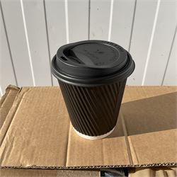 Large quantity of triple wall 12oz paper cups, 1 box of 8oz cups, Christmas cups and quantity of lids - THIS LOT IS TO BE COLLECTED BY APPOINTMENT FROM DUGGLEBY STORAGE, GREAT HILL, EASTFIELD, SCARBOROUGH, YO11 3TX
