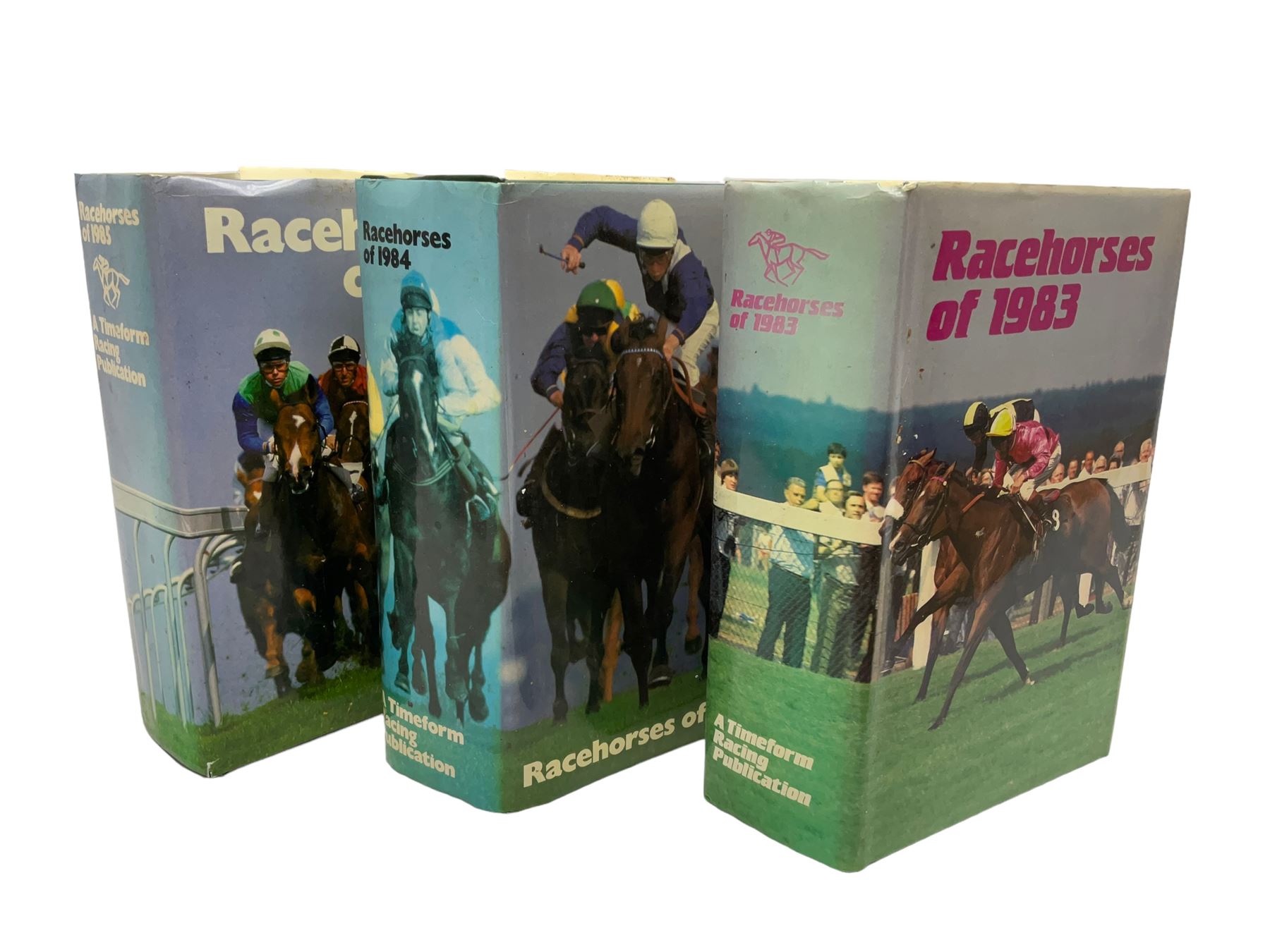Collection of Timeform Publications Race Horses books, dating between 1970s and 1990s, together with a collection of members badges and other horse racing books