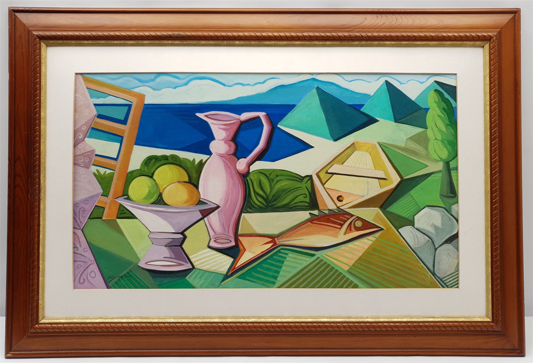 Nildo Martins (Brazilian 1948-): Spirit of Santa Catarina, oil on board signed 34cm x 61cm