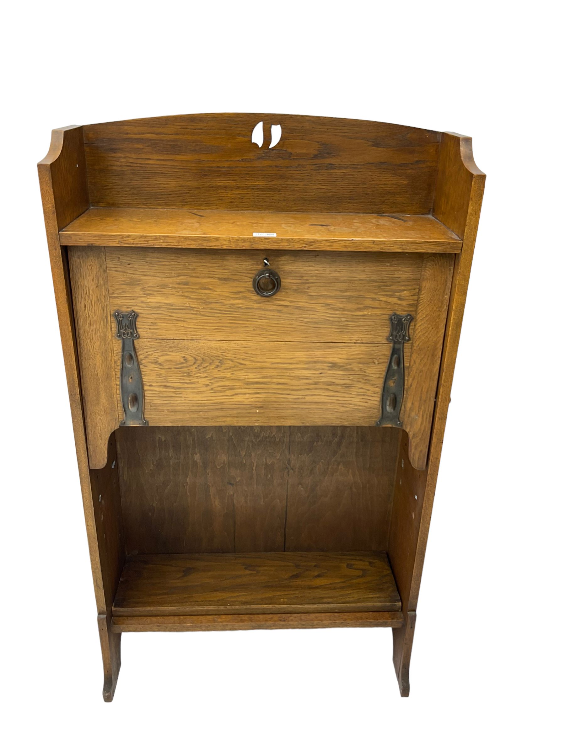 Early 20th century oak fall front writing desk bookcase