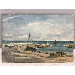 Robert Weir Allan (Scottish 1852-1942): 'In from the North Sea' - Rosehearty Harbour, Aberdeenshire, watercolour signed, titled verso 18cm x 27cm (unframed)
