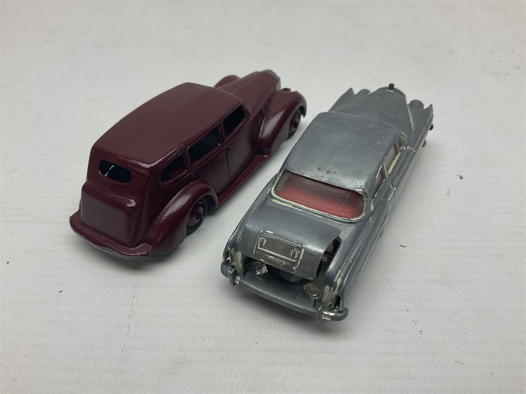 Eleven unboxed and playworn early die-cast models including Dinky Packard, Buick, two Jaguar Mark X and estate wagon, Corgi Mercedes-Benz 300S.L. Roadster, Ford Thunderbird, Citroen DS19 and Bentley Continental Sports Saloon, Spot-On Armstrong Siddeley Sapphire etc; all unboxed (11)