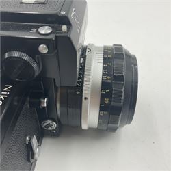 Nikon F Photomic Tn camera body, serial no. 6876146, circa 1967 with 'Nikon NIKKOR-S.C Auto 1:1.4 f=50mm' lens, serial no. 1446384 