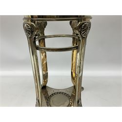 Early 20th century Elkington & Co. silver plate wine cooler raised upon four legs with shell and foliate decoration, stamped ‘E & Co.’ with ‘G’ 1918 mark beneath, H46cm 