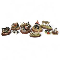 Ten Border Fine Arts figures, including Dogs and Pups Galore A1445, Making a Splash A4244,...