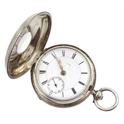 Victorian silver half hunter key wound lever pocket watch movement inscribed Mark Lever?, Manchester, No. 13772, case by Charles Cooke, Chester 1892 and an open face keyless lever pocket watch by H. Samuel, Manchester, No. 155622, case by Fattorini & Sons Ltd, Birmingham 1890