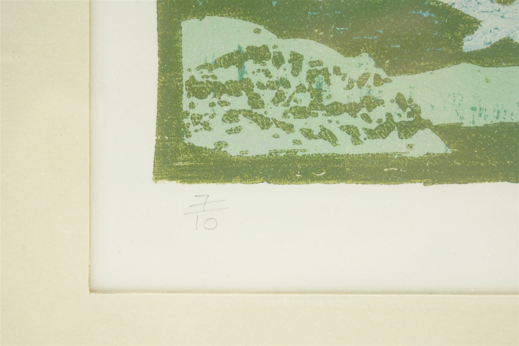 Anthony Ratcliffe (British 1954-): 'Bempton' East Riding, woodblock print in colours signed titled dated '89 and numbered 7/10 in pencil 74cm x 61cm