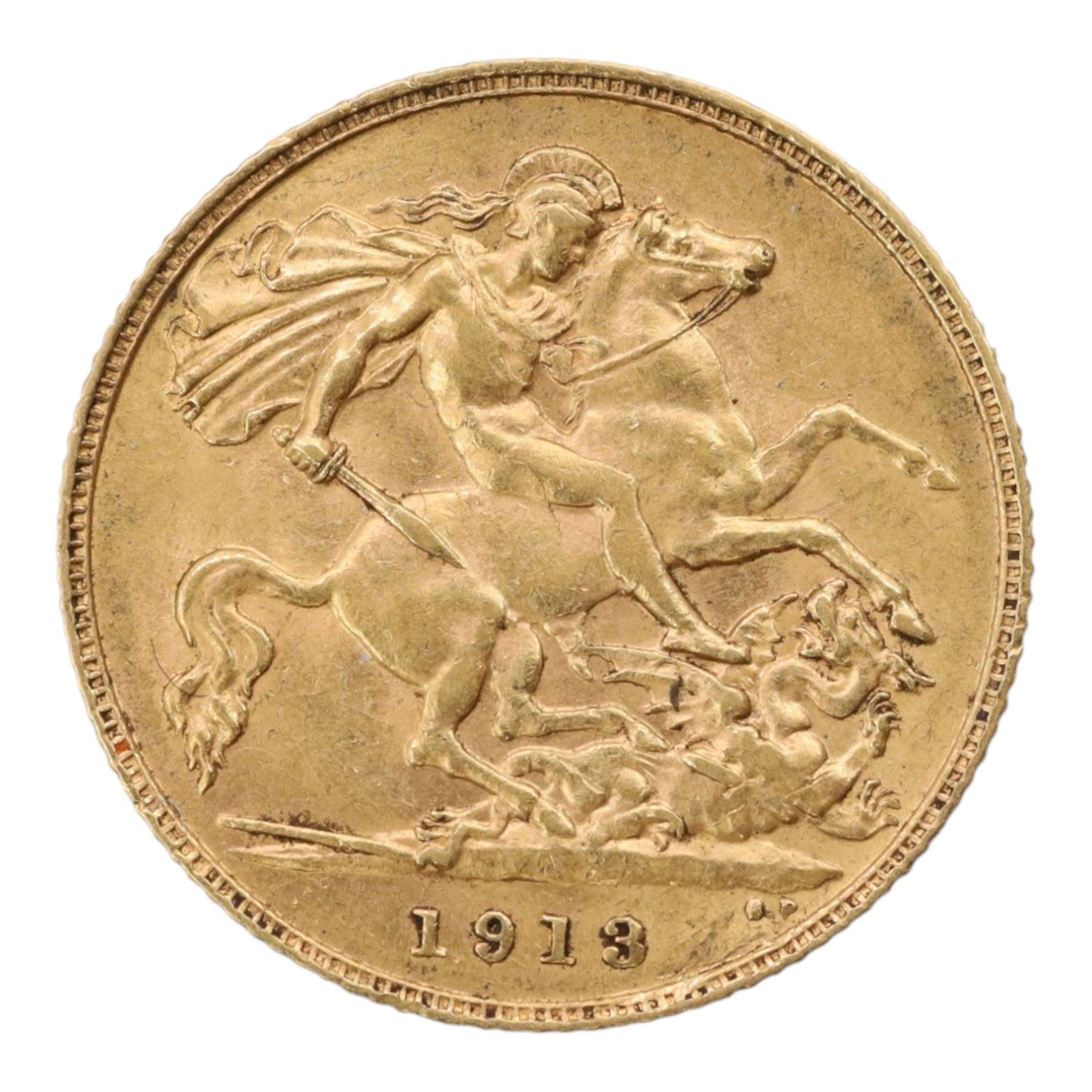 King George V 1913 gold half sovereign coin