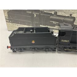 ‘00’ gauge - kit built S&DJR/LMS/BR 2-8-0 no.53807 steam locomotive and tender, finished in BR black with DJH Models box; with further kit built Standard Class 9F 2-10-0 steam locomotive and tender no.92026 finished in BR black (2) 