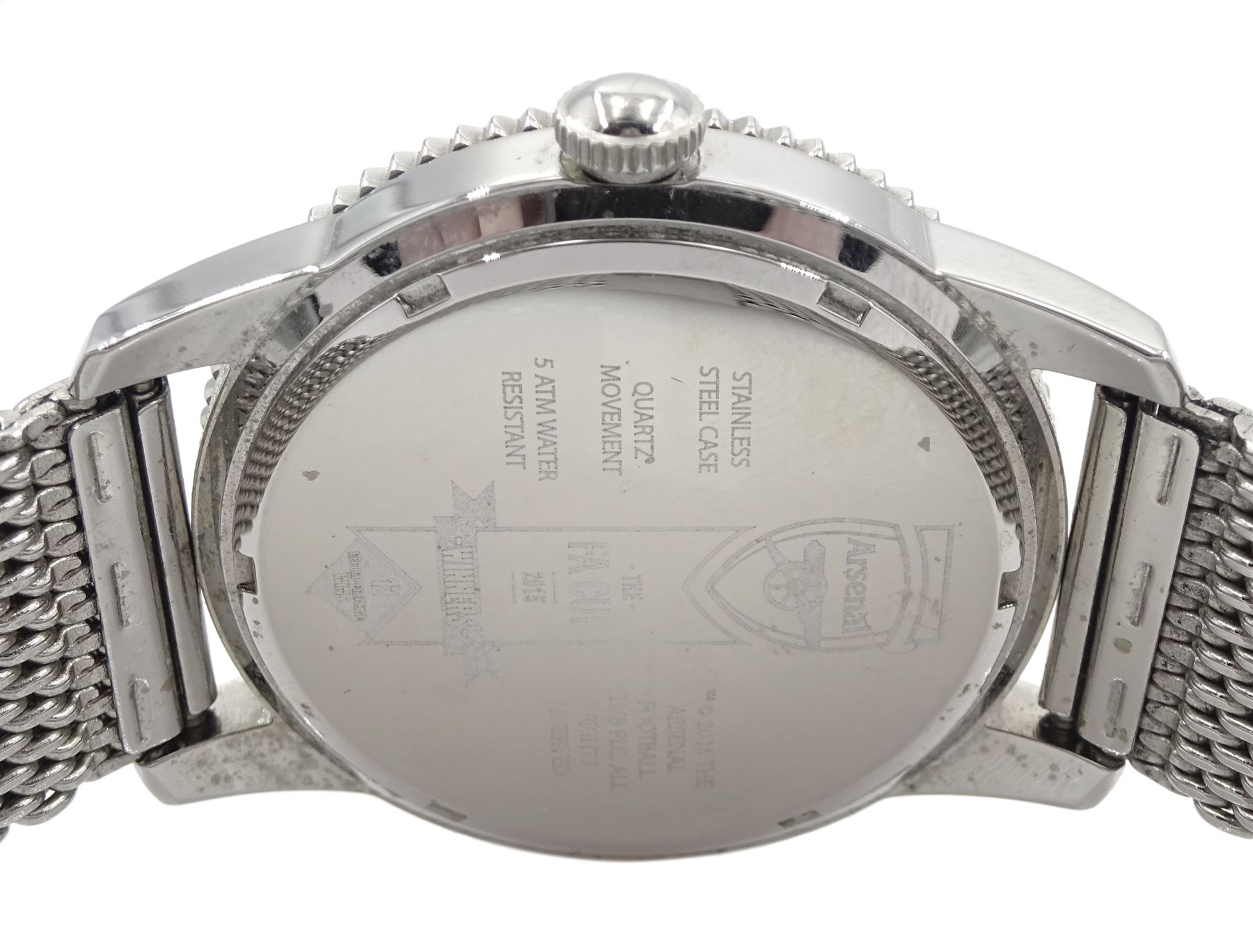 Arsenal FA Cup Winners 2015 limited edition, quartz, stainless steel bracelet wristwatch, boxed with papers
