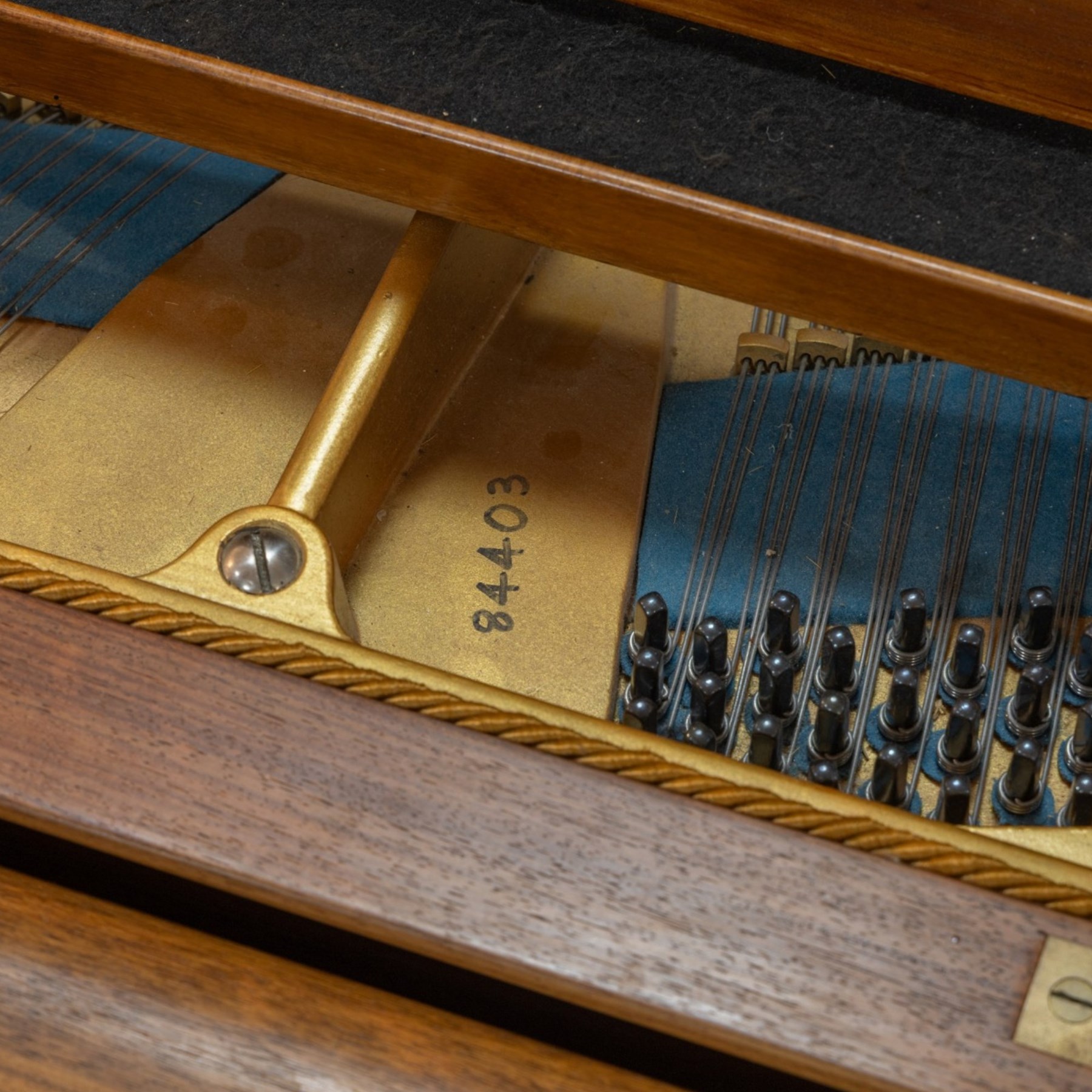 Edwardian C. Bechstein mahogany cased baby grand piano, serial no. 84403 circa 1907, retailed by 1066 Pianos Cambridge, raised on turned and faceted tapering supports terminating in brass castors, H100cm, L183cm
This item has been registered for sale under Section 10 of the APHA Ivory Act