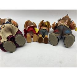 Steiff - Hedgehog family comprising Mecki, Micki, Macki and Mucki; all bearing original swing tags with only Micki lacking the button label, tallest H17cm 