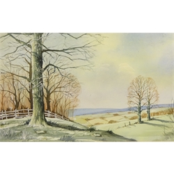  Woodland Landscape, The Dales and Winter Landscape, three 20th century watercolours signed by Norman Jackson max 32cm x 51cm (3)  