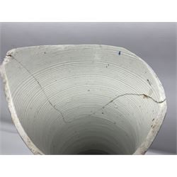 19th century Chinese floor vase of baluster form, hand painted with warriors and the emperor, the neck decorated with floral patterns and panels with landscapes, H64cm