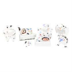 Seven figures from the Villeroy & Boch Animal Park Series, including Owl, Elephant, lidded box etc