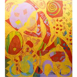Gillian Ross Kelsey (British 1935-2025): 'Run for Your Life', acrylic on canvas, signed an...