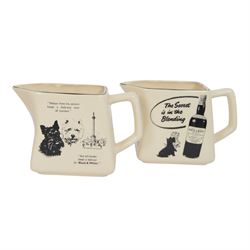Eight Black and White Scotch Whisky advertising jugs
