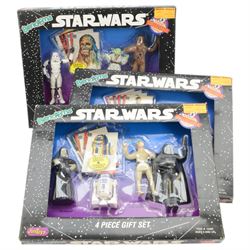 Sealed JusToys Star Wars Darth Vader 20 Piece Carry Case, together with Three JusToys Star Wars Bend-Ems four piece gift sets, each containing four figures and four trading cards, boxed, together with five JusToys Star Wars Bend-Ems carded figures, including Admiral Akbar, Tusken Raider, Lando Calrissian, Emperor's Royal Guard and Obi Wan Kenobi, and four Kenner Action Masters diecast metal collectibles C-3P0, Darth Vader, R2-D2 and Luke Skywalker (13)