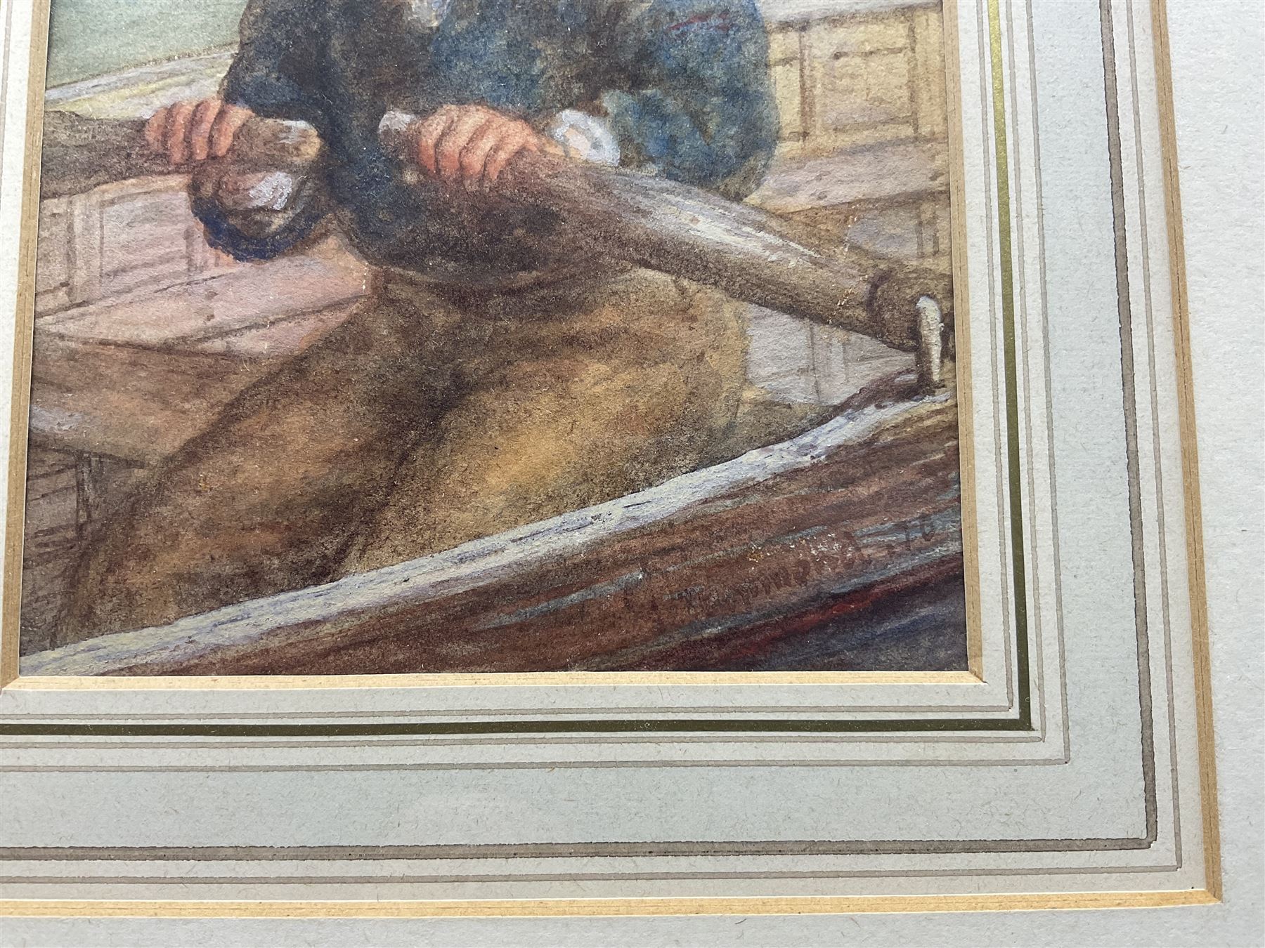 James Drummond (British 1816-1877): 'Young Boy in Rowing Boat', watercolour signed and dated '70, titled verso 15cm x 12cm