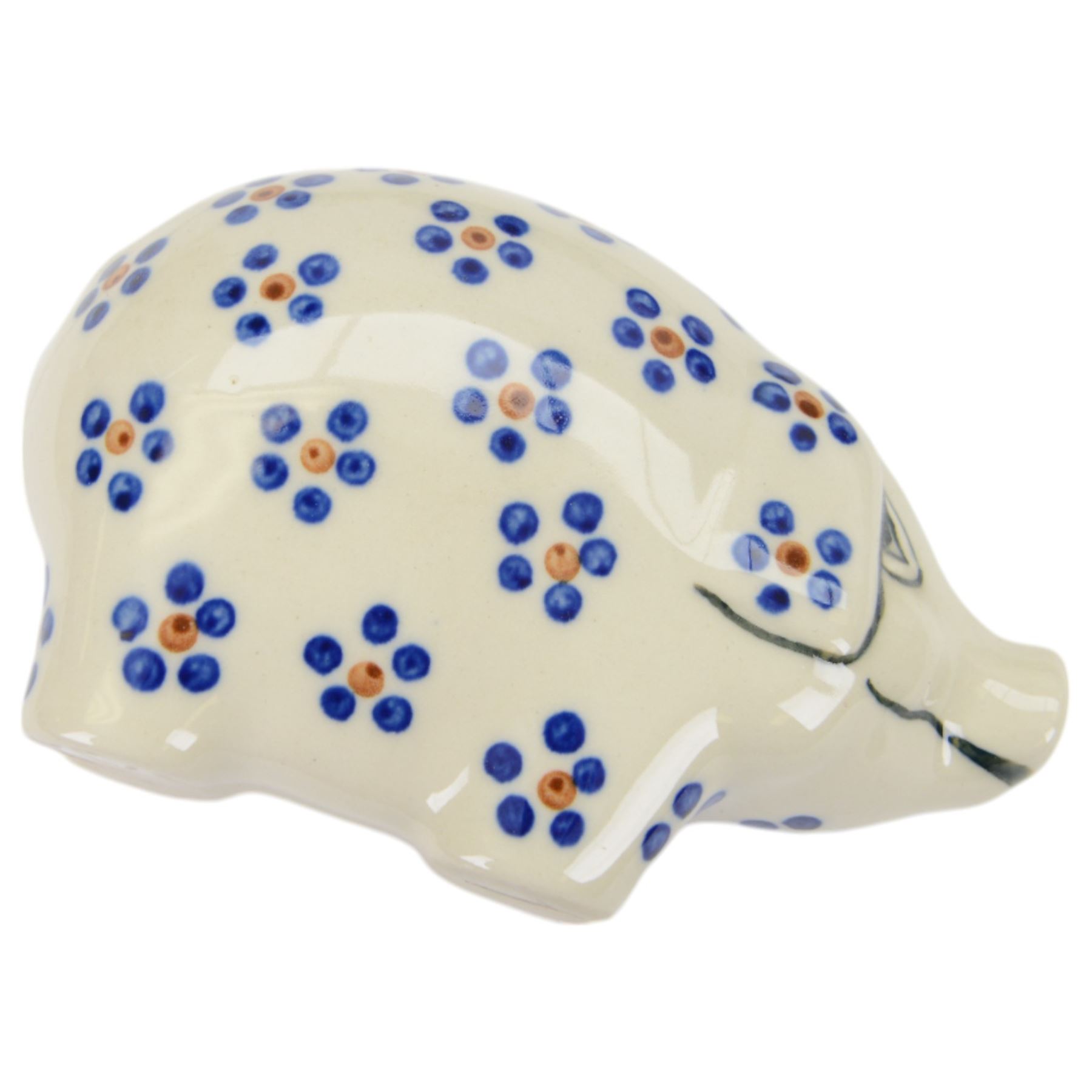 Collection of Ceramika Artystyczna Boleslawiec ceramics and similar Polish ceramics, including cheese dome in the form of a lady, chopping board, fruit bowl and figural candlestick