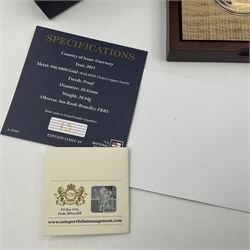 Queen Elizabeth II Bailiwick of Guernsey 2015 'The 250th Anniversary 1765-2015 HMS Victory' gold proof five pound coin, cased with certificate