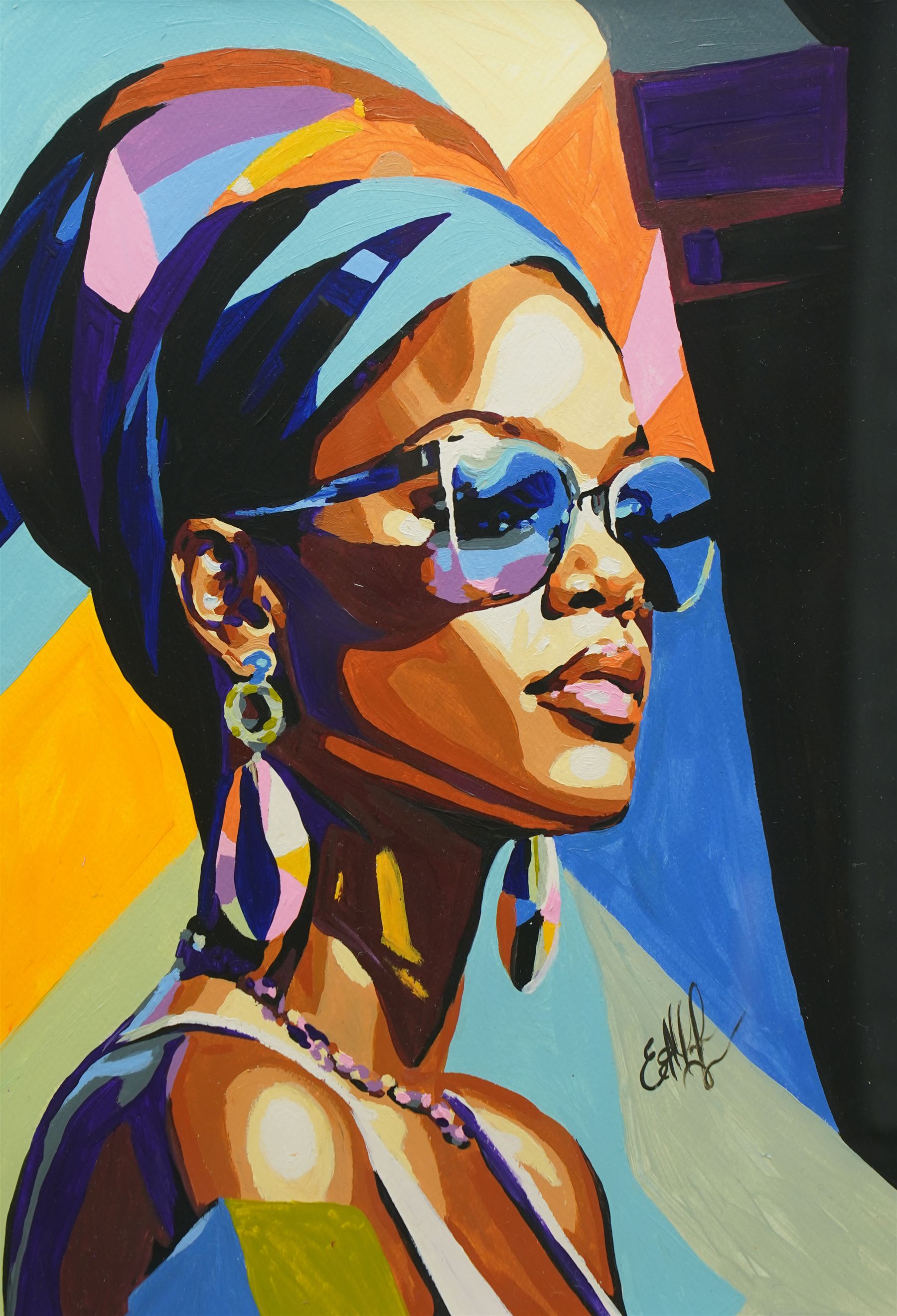 E A Chernenko (Ukrainian contemporary): Rhianna - Pop Art, acrylic on paper signed, certificate of authenticity verso 41cm x 29cm