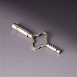 Chas Frodsham - Elizabeth II commemorative miniature carriage clock with platform lever escapement, gilt brass dial inscribed  'Elizabeth of Glamis' in domed silver case with chain handle H8cm London 1980 with key