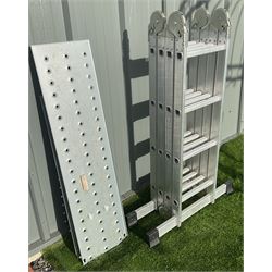 Aluminium multi purpose ladder with platform 