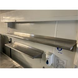 Seven Sissons stainless steel shelves, various sizes- LOT SUBJECT TO VAT ON THE HAMMER PRICE - To be collected by appointment from The Ambassador Hotel, 36-38 Esplanade, Scarborough YO11 2AY. ALL GOODS MUST BE REMOVED BY WEDNESDAY 15TH JUNE.