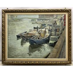 Colin Clough Hilton (British 1902-1984): 'In Whitby Harbour', oil on canvas signed, titled on labels verso 59cm x 79cm