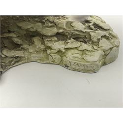 Border Fine Arts figure Barn Owl in Flight B1532, boxed with certificate, together with Country Artists figure Tawny Owl with Honeysuckle CA441, tallest H31.5cm