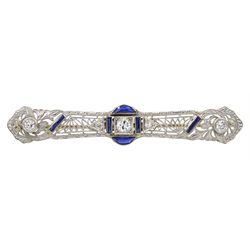 Art Deco platinum diamond and vari-cut s