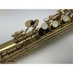 Odyssey Premier straight soprano saxophone l56.5cm; in fitted carrying case with accessories
