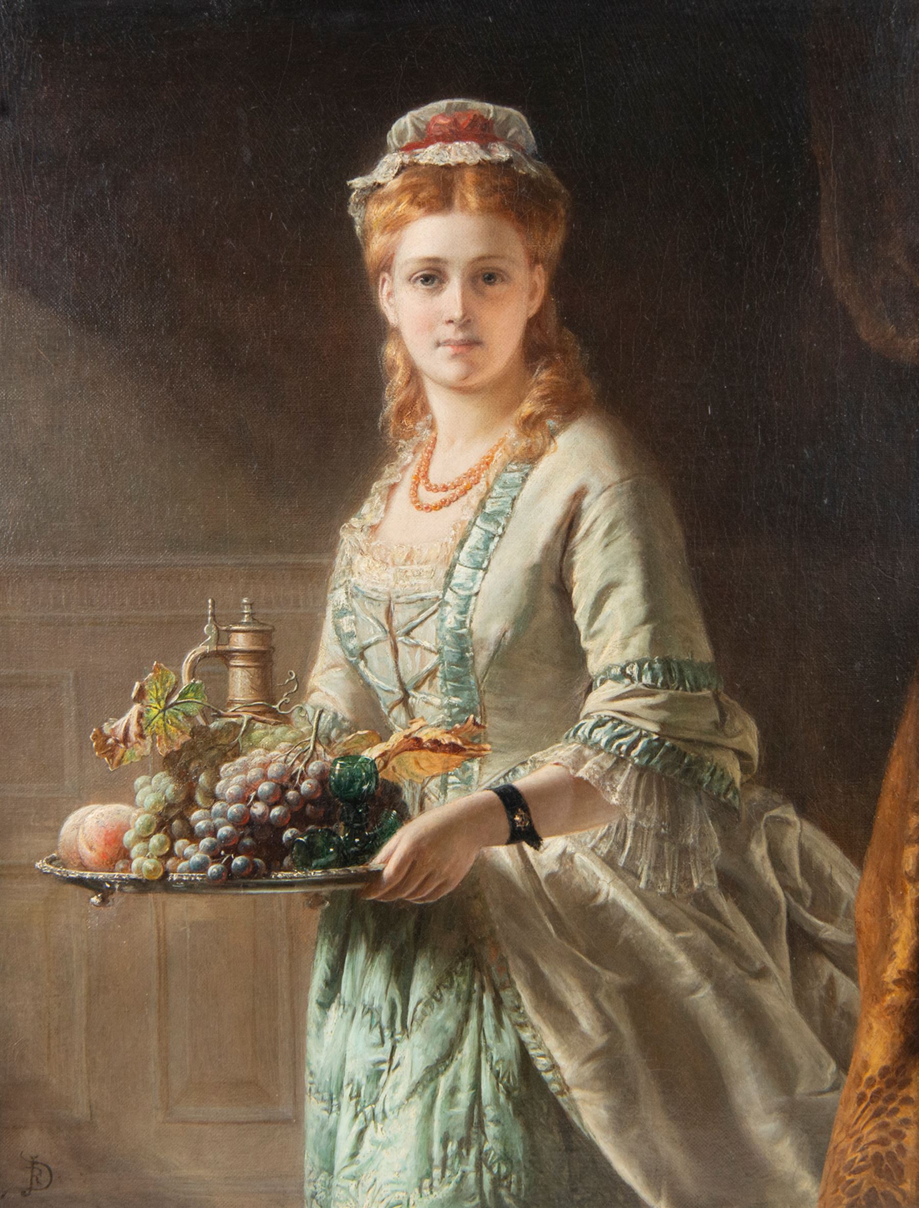 John Robert Dicksee (British 1817-1905): 'The Daughter of the House', oil on canvas signed with monogram, titled verso 45cm x 34cm
Provenance: purchased David Duggleby Ltd 18th June 2021 Lot 147