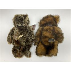 Five Charlie Bears, comprising limited edition Birthday Wojtek CB171840, limited to 4200, Anniversary Kojak CB161707, and Anniversary William CB151681, each designed by Isabelle Lee, Xavier CB620008, designed by Heather Lyell, and Anniversary Slothy Joe CB151558, all with tags 