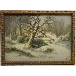  William R Stone (British 1842-1913): Winter Landscape, oil on board signed 24cm x 35cm  