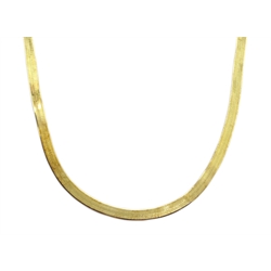  18ct gold flattened herringbone chain necklace stamped 750, approx 19.6gm  