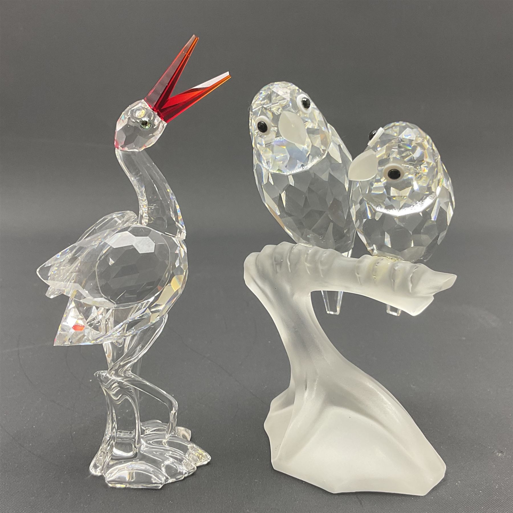 Fourteen Swarovski Crystal bird figures, to include toucan, mandarin duck, swans, parrot, cranes etc 