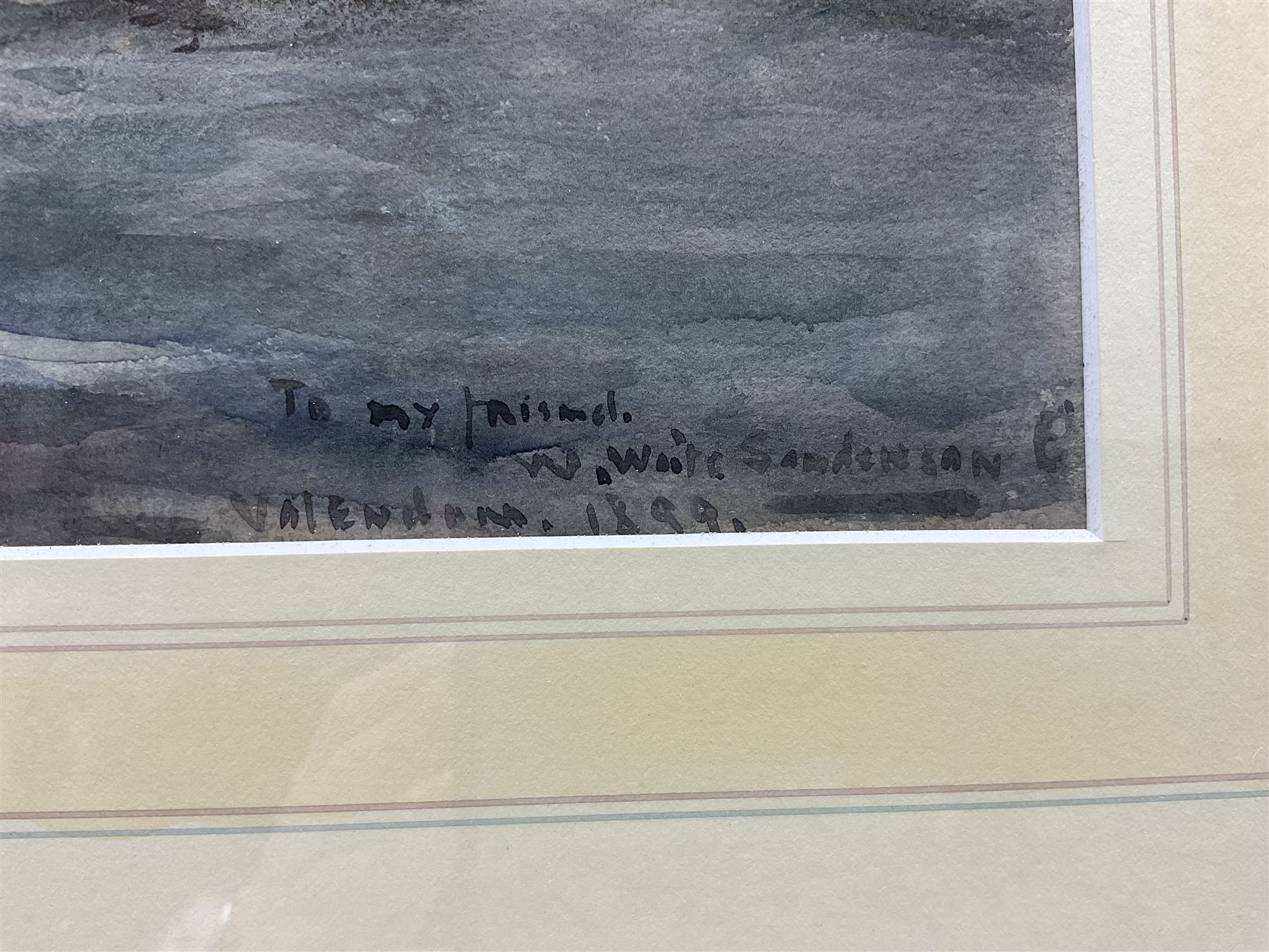 Frank Henry Mason (Staithes Group 1875-1965): 'Volendam', watercolour signed titled and inscribed 'To my friend W. Waite Sanderson 1899', 23cm x 34cm 
Provenance: with T B & R Jordan Fine Art Specialists, Stockton on Tees, label verso