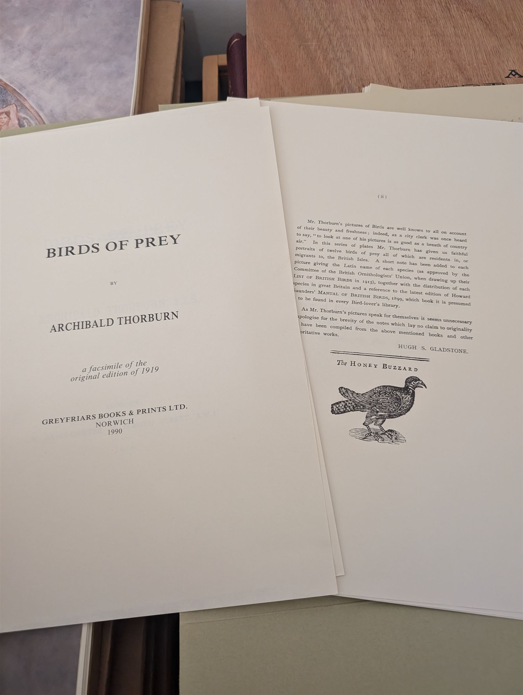 Birds of Pray Archibald Thorburn, coloured plates, a facsimile of the original edit, limited to 1000 copies, together with nature books, including Birds One Should Know, Birds in Flight etc  