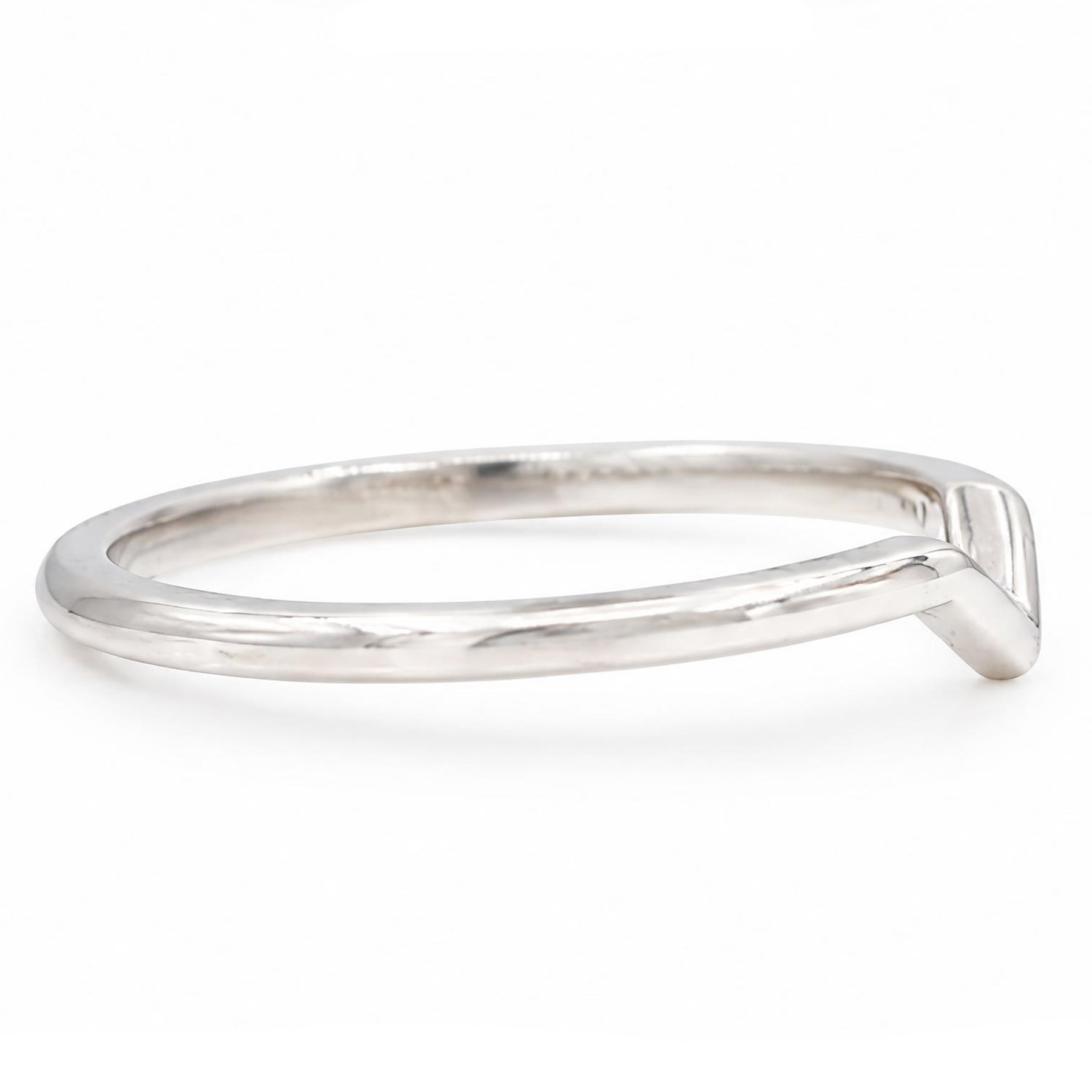 Tiffany & Co. platinum knife edge wishbone ring, hallmarked