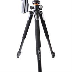 Vanguard Alta Series 70 tripod with a GH-200 pistol-grip ball head, in soft carry case, together with an Opticron Hide Clamp